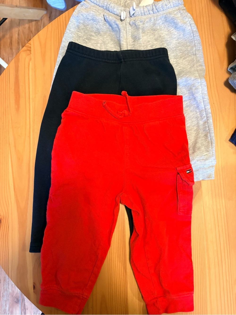 Tommy Hilfiger Kids Red Cargo Joggers - Cozy Elastic Waist